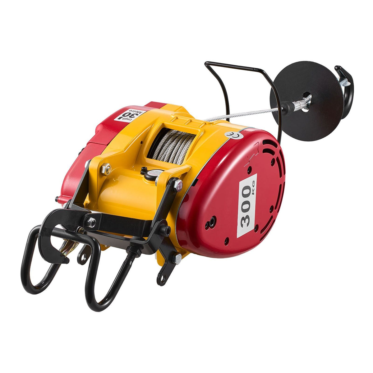 2-in-1 Electric Hoist Winch, 660 lbs Capacity, 1500W Portable Power Winch Crane, 98.4 ft Lifting Height, 62 ft/min with Wired and Wireless Remote Control for Factory, Warehouss, Garage
