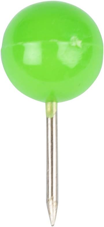 JAM PAPER Colorful Push Pins - Round Head Map Thumb Tacks - Lime Green Pushpins - 100/Pack