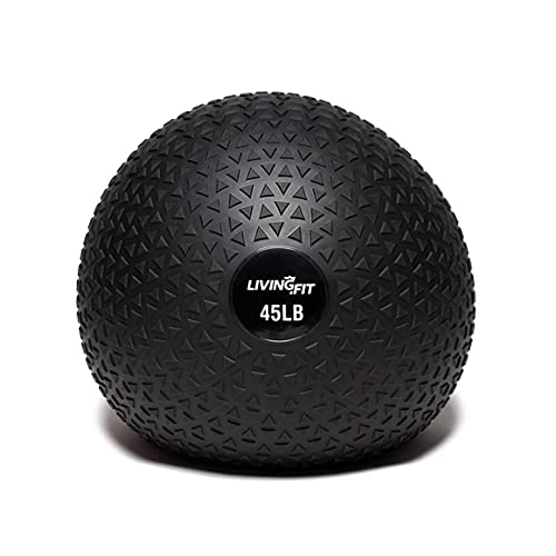 Living.Fit Slam Ball – Durable Heavy-Duty 45 LB Slam Ball for Strength Training, Crossfit, and Functional Fitness – Available in Multiple Weights – Non-Slip Grip, Versatile for Full-Body Workouts