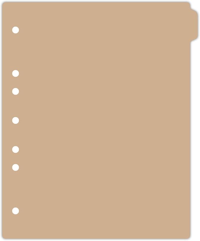 Carstens - Heavy Duty Plastic Ring Binder Dividers, Side Tab, 1/9 Cut, Tab 1 Position, US Letter, Beige, Case of 50, (2618-10CS) - Ideal Medical Chart Dividers or Index Tabs for 3 Ring Binders