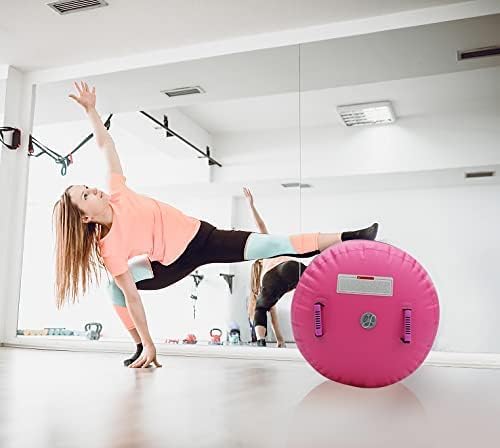 CZGBRO Gymnastics Barrel Air Roller NO Pump, Inflatable Tumbling Equipment Air Mat Octagon Mat for Backhandspring Training Cheerleading Home Use