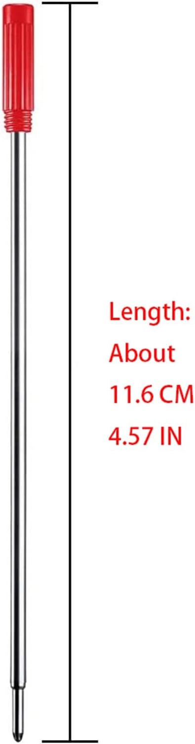 MengRan 4.5'' Ballpoint Ink Pen Refills for Twist Pens,1mm Medium Tip, (10 Pcs Red Ink)
