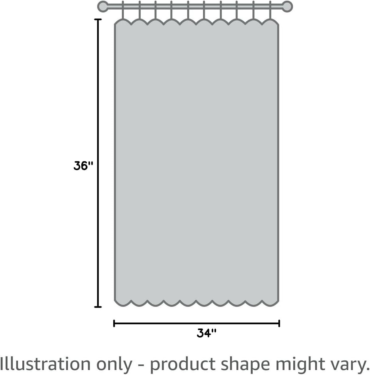 PONY DANCE Greyish White Room Darkening Kitchen Curtains 2 Panels Set,Thermal Insulated Small Window Treatment Heavy Duty Privacy Tiers for Laundry Bedroom Bathroom(2 Panels, W 34 x L 36 inches)