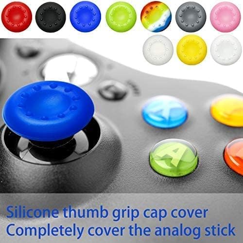 24-Pack Anti-Slip Silicone Thumb Grips Caps | High-Sensitivity Joystick Silicone Accessories Replacement Parts for PS4, PS5, Xbox 360, Xbox One, Xbox Series X/S Controller