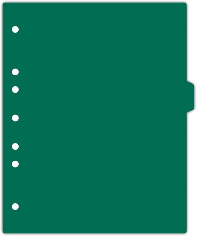Carstens - Heavy Duty Plastic Ring Binder Dividers, Side Tab, 1/9 Cut, Tab 4 Position, US Letter, Green, Case of 50, (2618-04CS) - Ideal Medical Chart Dividers or Index Tabs for 3 Ring Binders