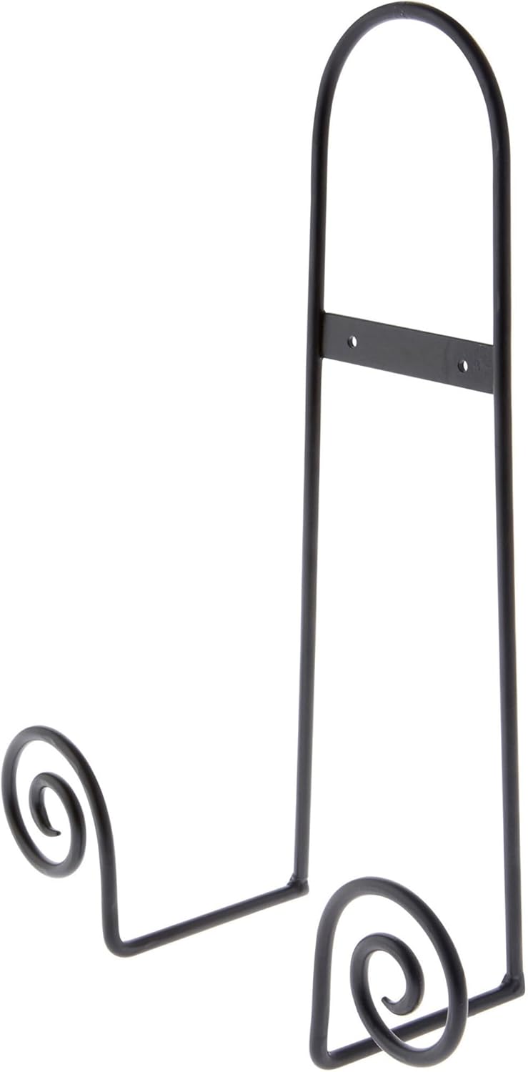 Bard's Black Wrought Iron Wall Mountable Tray or Platter Hanger, 16.25" H x 11.75" W x 4.5" D (For 16" - 30" Trays or Platters)