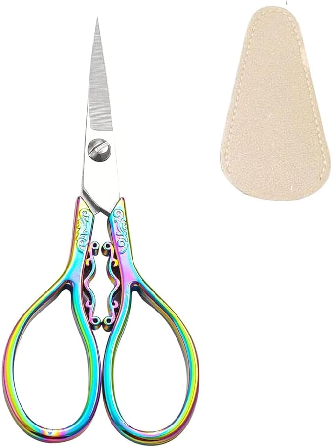 Titanium Coating Sewing Scissors Bundle, Professional Fabric Scissors Set, Ultra-Sharp Stainless Steel Blades, Ergonomic Handle, Great for Tailor, Embroidery, Craft, 9.1"/8.4"/5.5"/4.4"