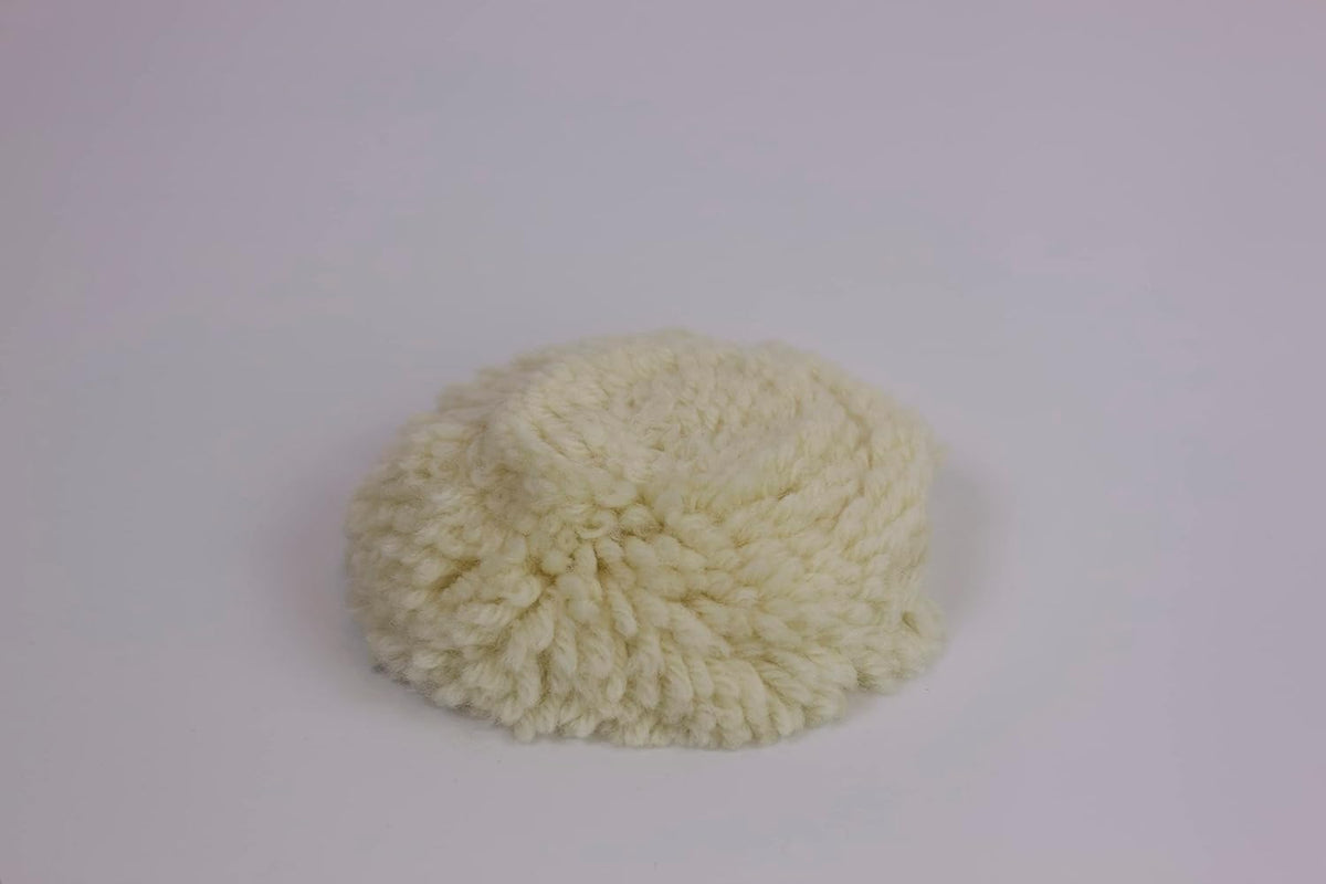 PMD Products 5pk 3" Inch (75MM) Buffer Polish Pads Long Natural Wool Hook and Loop Attached