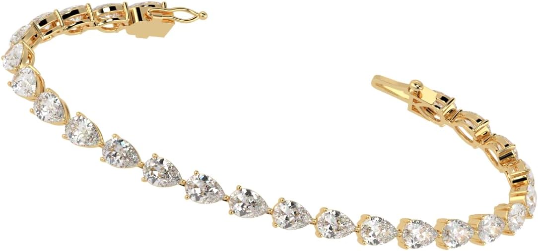 Houston Diamond District 2 to 28 Carat Lab Grown Diamond Classic Tennis Bracelet, 4-Prong Setting for Women (E-F Color, VS2-SI1 Clarity)