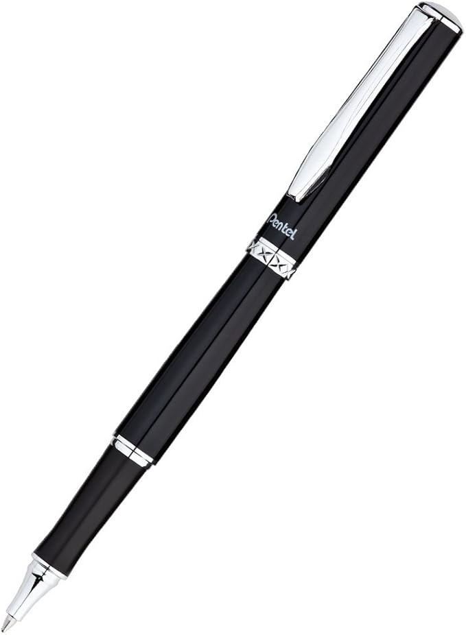 Pentel Libretto Roller Gel Pen and Pencil Set with Gift Box, Pen 0.7mm and Pencil 0.5mm, Black Barrels (K6A8A-A)