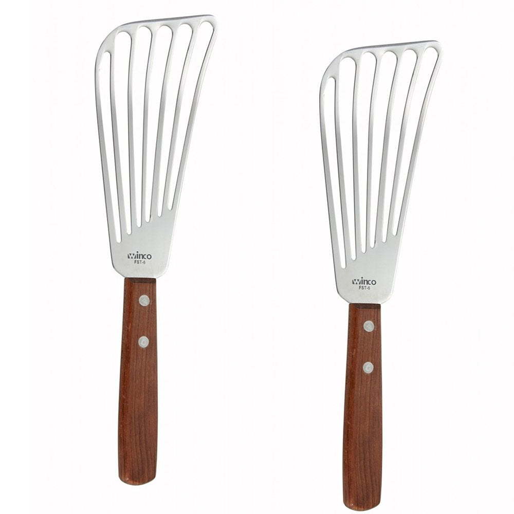 Winco Fish Spatula with Wooden Handle