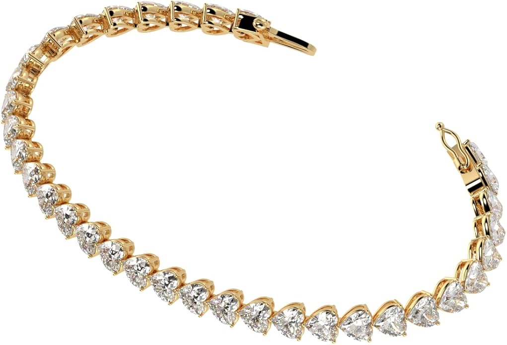 Houston Diamond District 2 to 28 Carat Lab Grown Diamond Classic Tennis Bracelet, 4-Prong Setting for Women (E-F Color, VS2-SI1 Clarity)