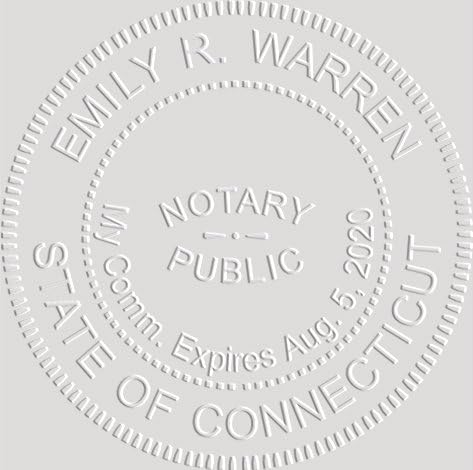 MaxMark Notary Seal Round Pink Embosser for Connecticut State - Includes Gold Burst Seal Labels (50 Count)