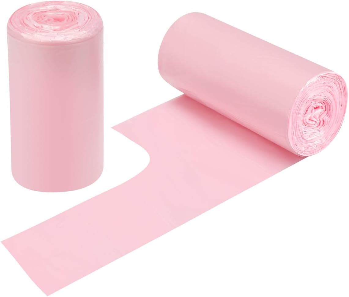 2-4 Gallon Portable Trash Bags,60 Counts Thicken portable Small Garbage Bags for Office, Kitchen,Bedroom Trash Can,Strong Trash Bagsï¼Pinkï¼