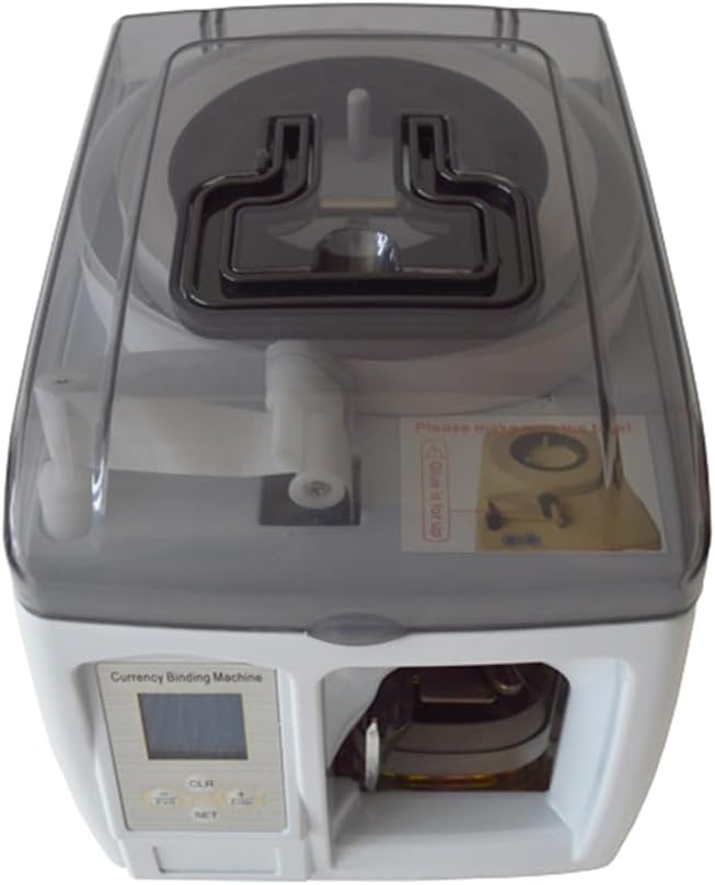 INTBUYING Currency Binding Machine Paper Tape Banding Machine Intelligent Money Packer Packing Bank Note Machine 110v for Packing Money