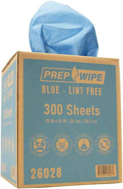 Lauco Prep Wipe Lint-Free Towels â Heavy Duty Cloths for Household & Industrial Use, Disposable Rags, Nonwoven Wipes, 300-Pack, 9" x 17" (Blue)