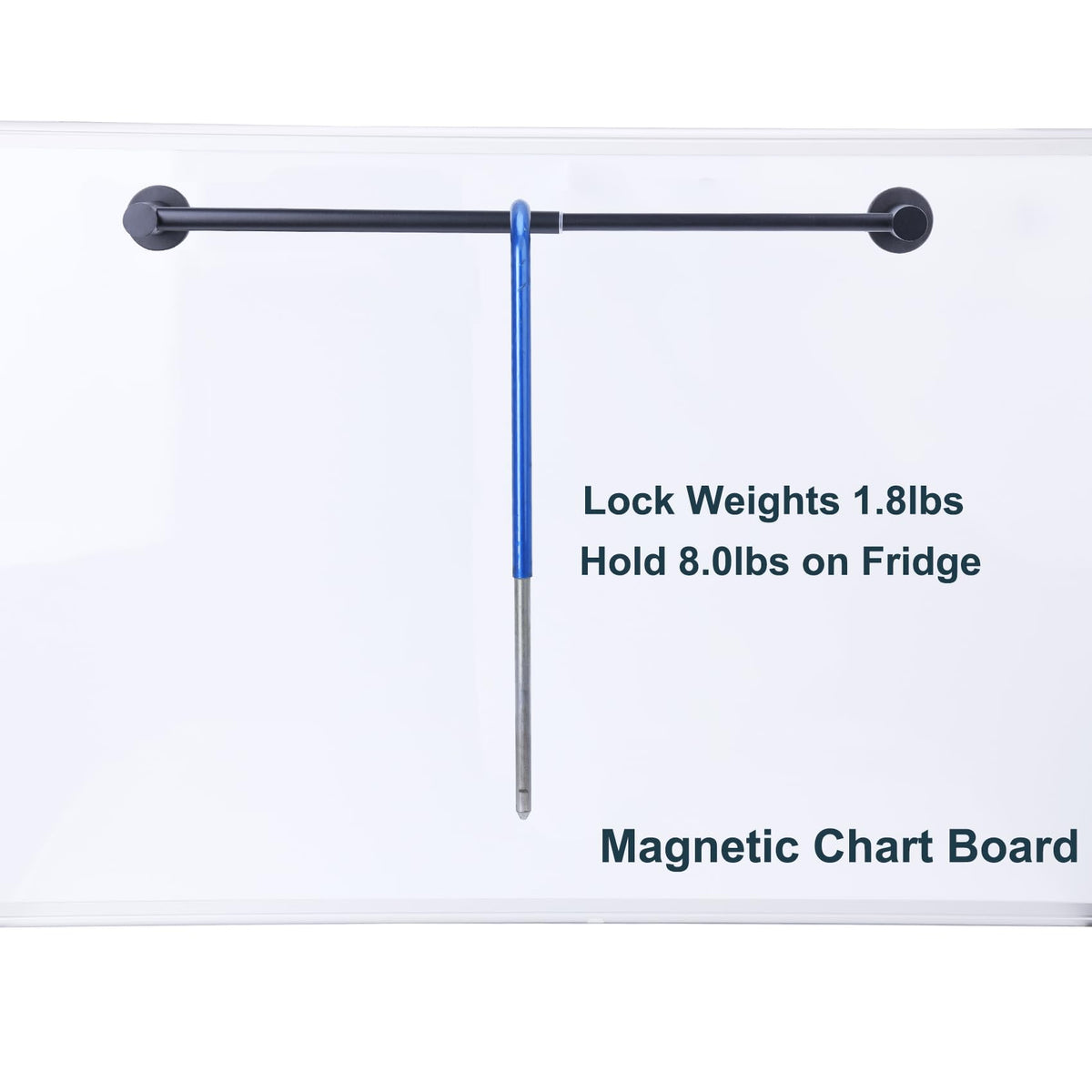 10-18 inches Adjustable Magnetic Towel Bar for Refrigerator, Magnetic Rod for Chart Whiteboard, Magnet Towel Holder Towel Hook Hanger for Kitchen Dishwasher, Laundry Washer, Black, Pack of 1
