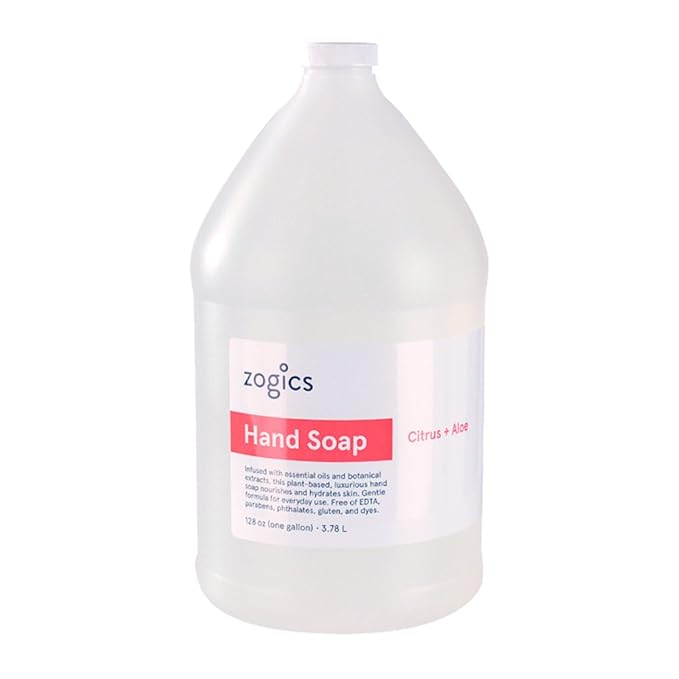 Zogics Hand Soap, Citrus + Aloe Scented Hand Soap (4 Gallons/Case)