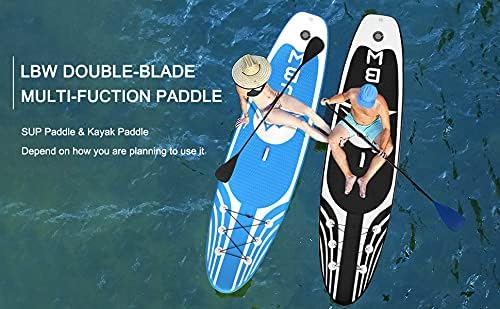 LBW SUP Paddle Board Paddle Stand up Paddleboard Paddles - 3-Piece or 4-Piece Floating Alloy Portable SUP Kayak Paddle Adjustable 2-Sided Paddle