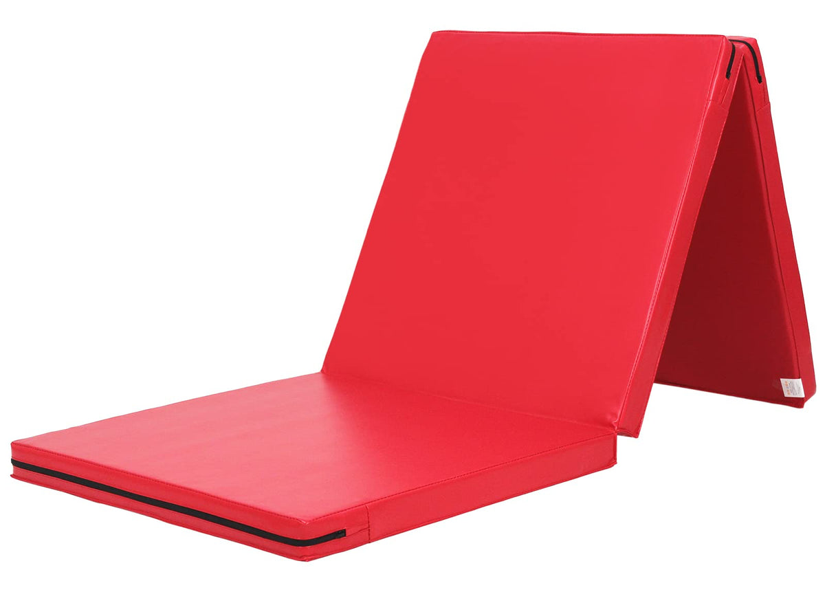 KaRaDaStyle Gymnastics Mat Folding Stretch Mats 71"x24"x2" Exercise Muscle Training Children Play Horizontal Bar Mat Yoga Sports Soundproof Home Use (Red)