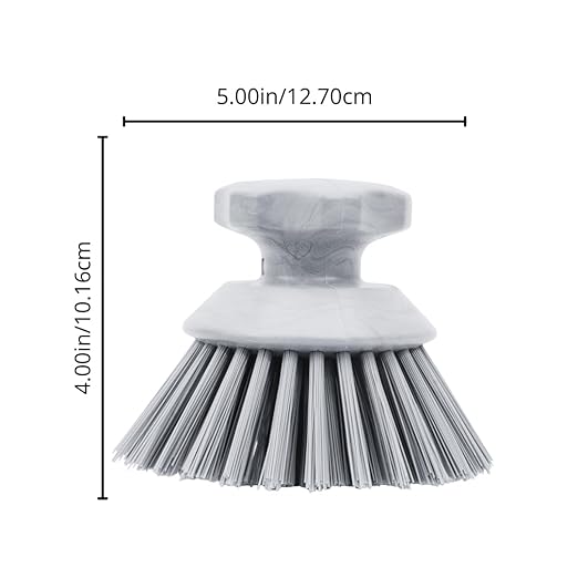 SPARTA 42395EC23 Plastic Scrubber Brush, Round Brush, Dish Scrub Brush With Color Coded For Cleaning, Kitchen, Bathroom, Bathtub, Dishes, Sink, 5 X 5 X 4 Inches, Gray