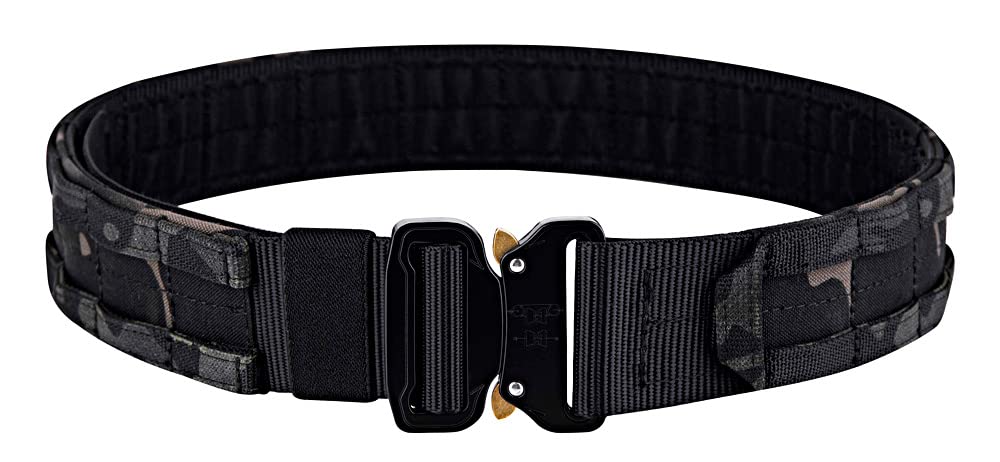 KRYDEX Quick Release Rigger MOLLE Belt 1.75 Inch Inner & Outer Tactical Heavy Duty Belt (MCBK, Small)