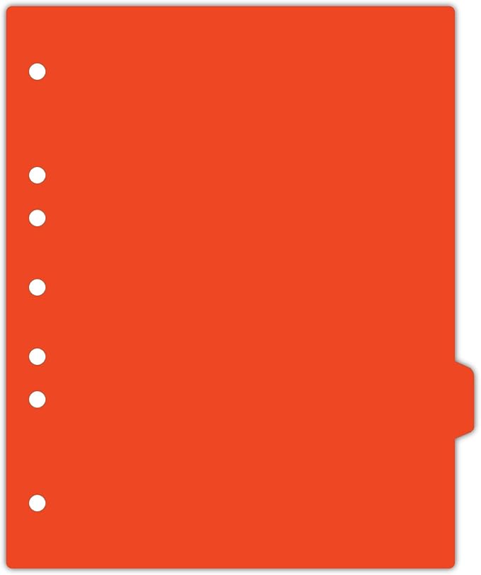 Carstens - Heavy Duty Plastic Ring Binder Dividers, Side Tab, 1/9 Cut, Tab 7 Position, US Letter, Orange, Pack of 10, (2618-07) - Ideal Medical Chart Dividers or Index Tabs for 3 Ring Binders