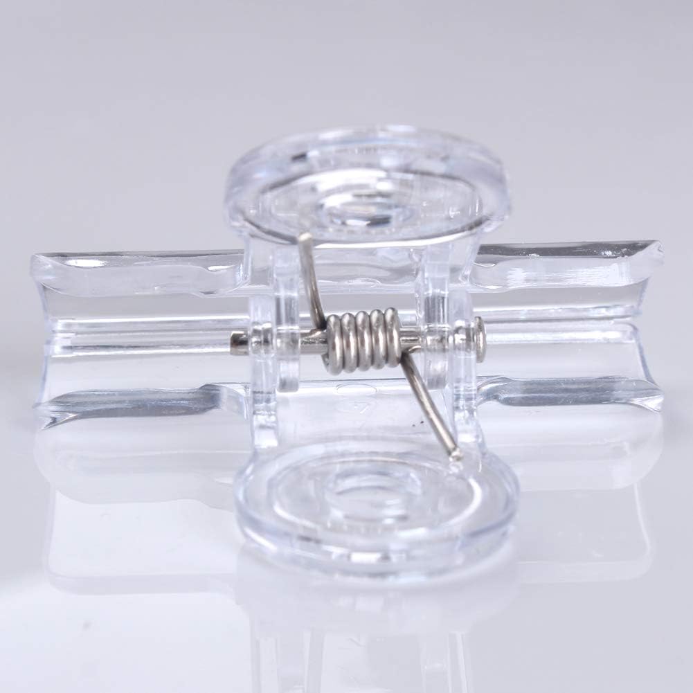 30 Pack Plastic Clear Clips Clamps, 1-1/2 Inch and 2 Inch Sizes