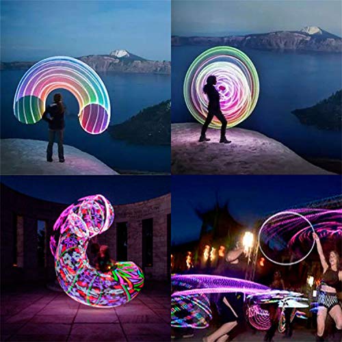 LED Hoop Dance Fitness Exercise Light Up Hoop for Kids & Adults, Auto Color Changing Strobe Glow Light, 36in (2 AA Batteries Needed, Not Included)