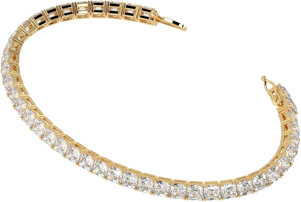 Houston Diamond District 2 to 28 Carat Lab Grown Diamond Classic Tennis Bracelet, 4-Prong Setting for Women (E-F Color, VS2-SI1 Clarity)