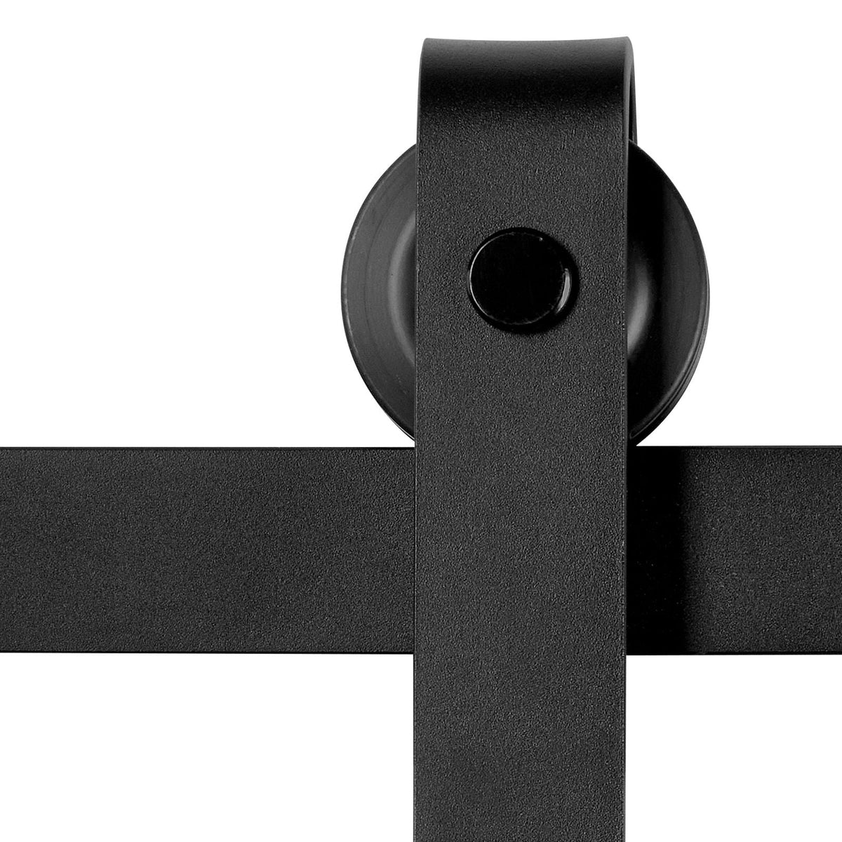 5FT Sliding Barn Door Hardware Kit, 330 LBS Weight Capacity, Compatible with 30 Inches Max Width & 1-3/8 to 1-3/4 Inches Thickness Single Sliding Barn Door, Durable Track & J-shape Roller,Black