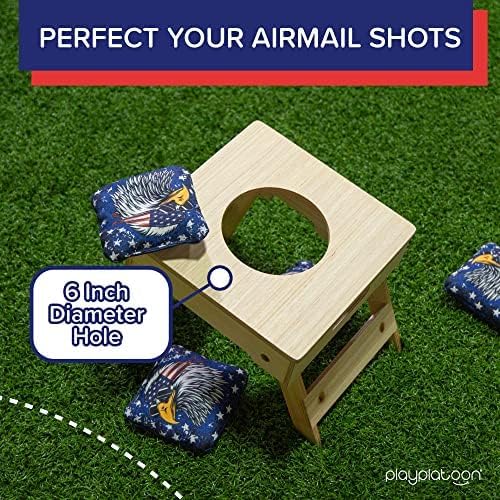 Play Platoon Cornhole Airmail Box- Folding Set of 2- Perfect for Practice- Bag Toss Training for Competitive Cornhole Players, Practice Your Airmail Shot Improve Skills, Board only, Bags not Included
