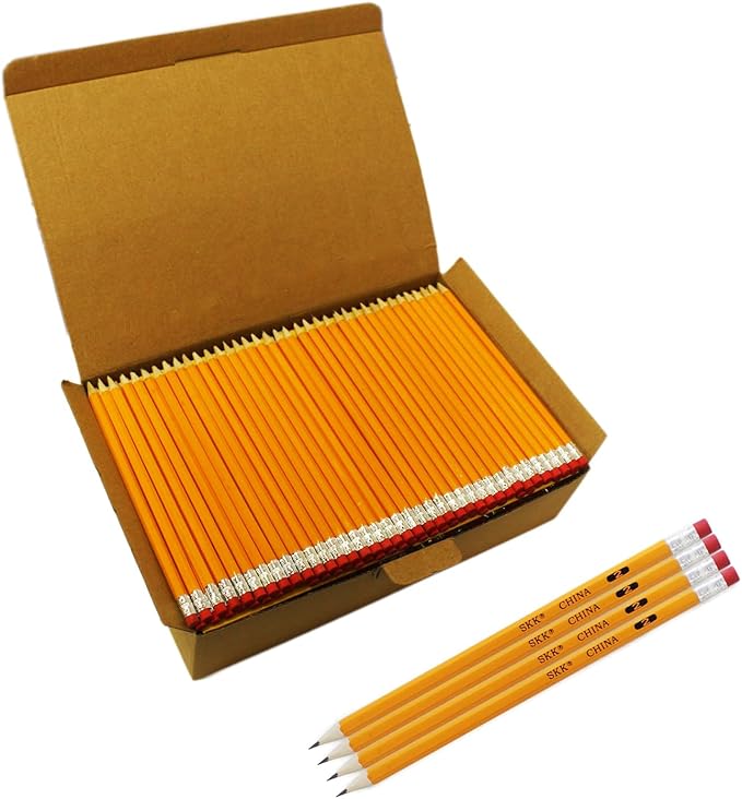 SKKSTATIONERY 360pcs Pre-sharpened Pencils with eraser top, No.2 Wood Pencils Bulk #2 HB pencils Yellow HB Pencil for Kids Sketching Drawing Back to School Teacher Supplies 360 counts per box