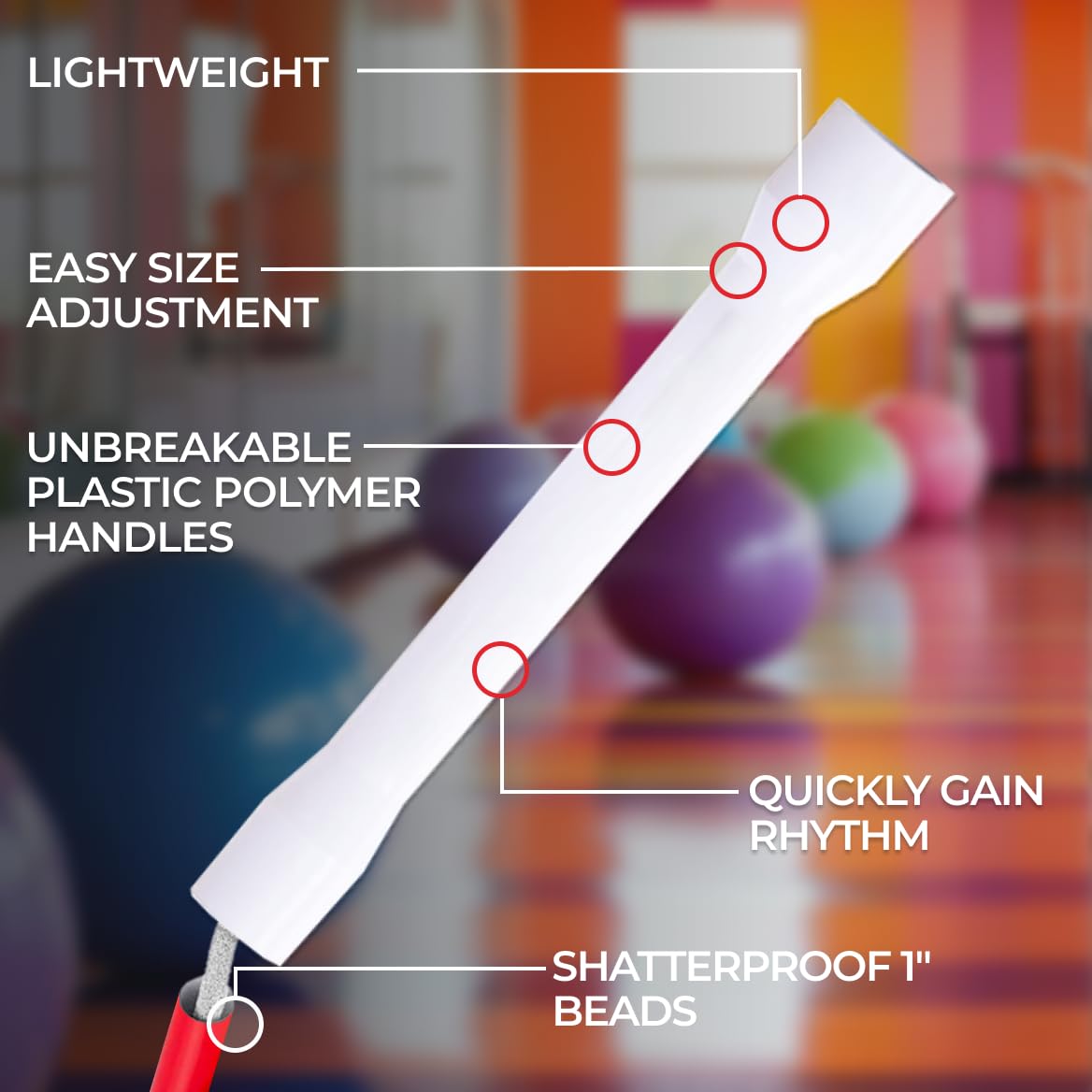 Beaded Kids Exercise Jump Rope - Segmented Skipping Rope for Kids - Durable Shatterproof Outdoor Beads - Light Weight and Tangle Free Exercise Training - Easily Adjustable Kids Jump Rope for Fitness - 7ft