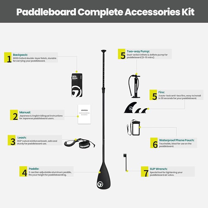 Paddle Board Stand up Paddle Board (Extra Large 11'*33/34") Newly Improved 2 Side Layers 450LBS Quality Inspection×5 (All-Season for JP customers) paddleboards Fishing Family Pet Friendly