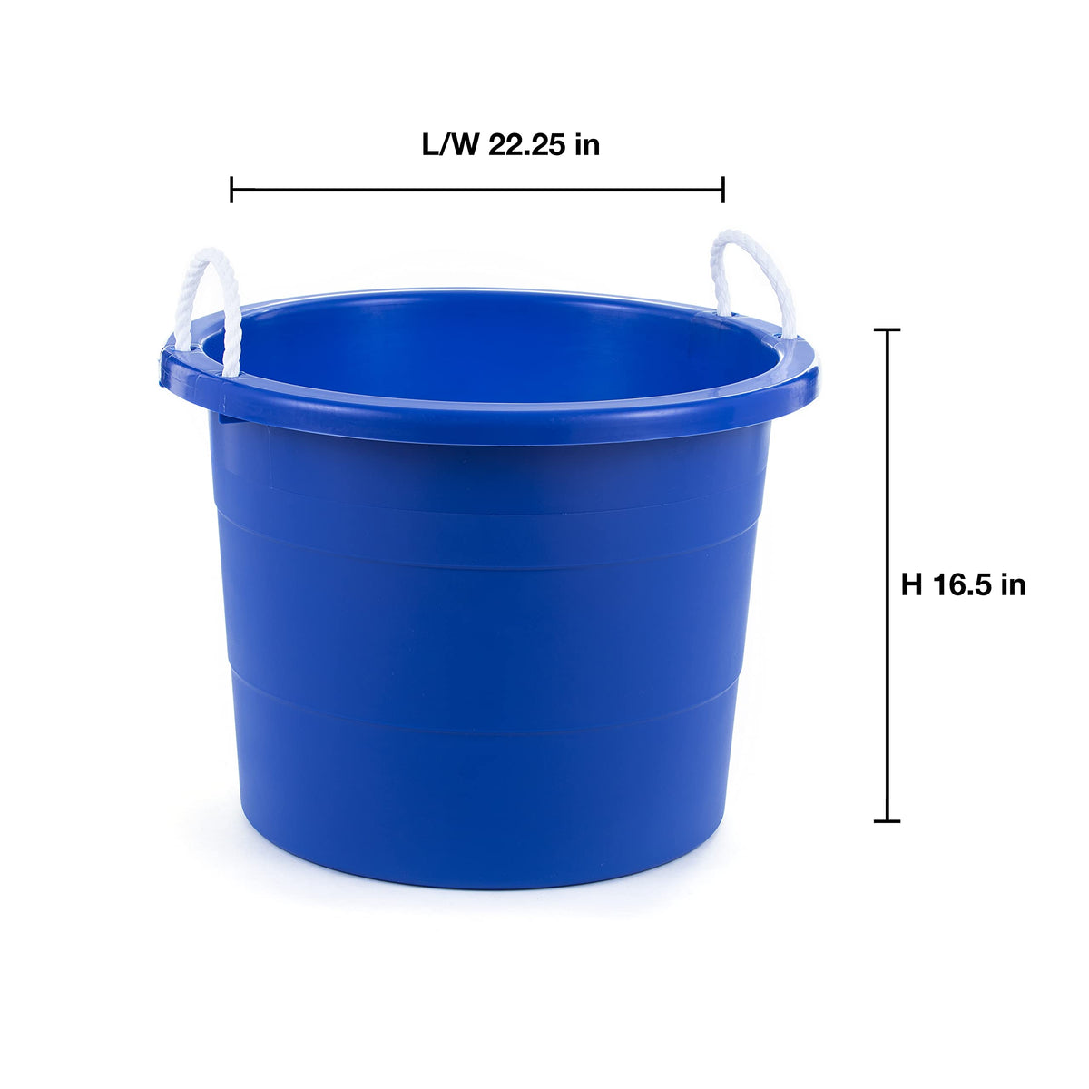 United Solutions Easy-Access Storage Rope Handle Tub, 19 Gallon, Blue, 2 Count (TU0335)