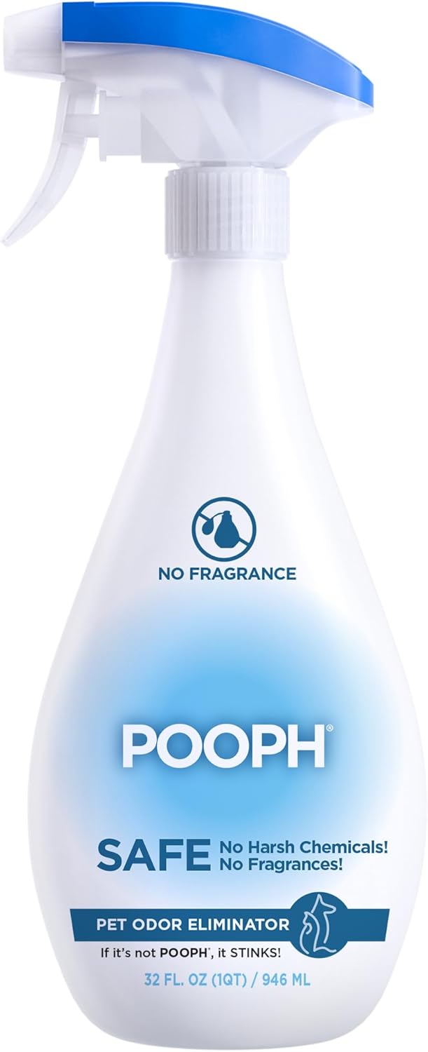 POOPH® Pet Odor Eliminator â 32 fl oz Bottle â Organic, NO Fragrances, NO Harsh Chemicals â Fast, Safe and Effective, Works On-Contact! For Home, Auto, Upholstery, Furniture â Safe for Pets & People