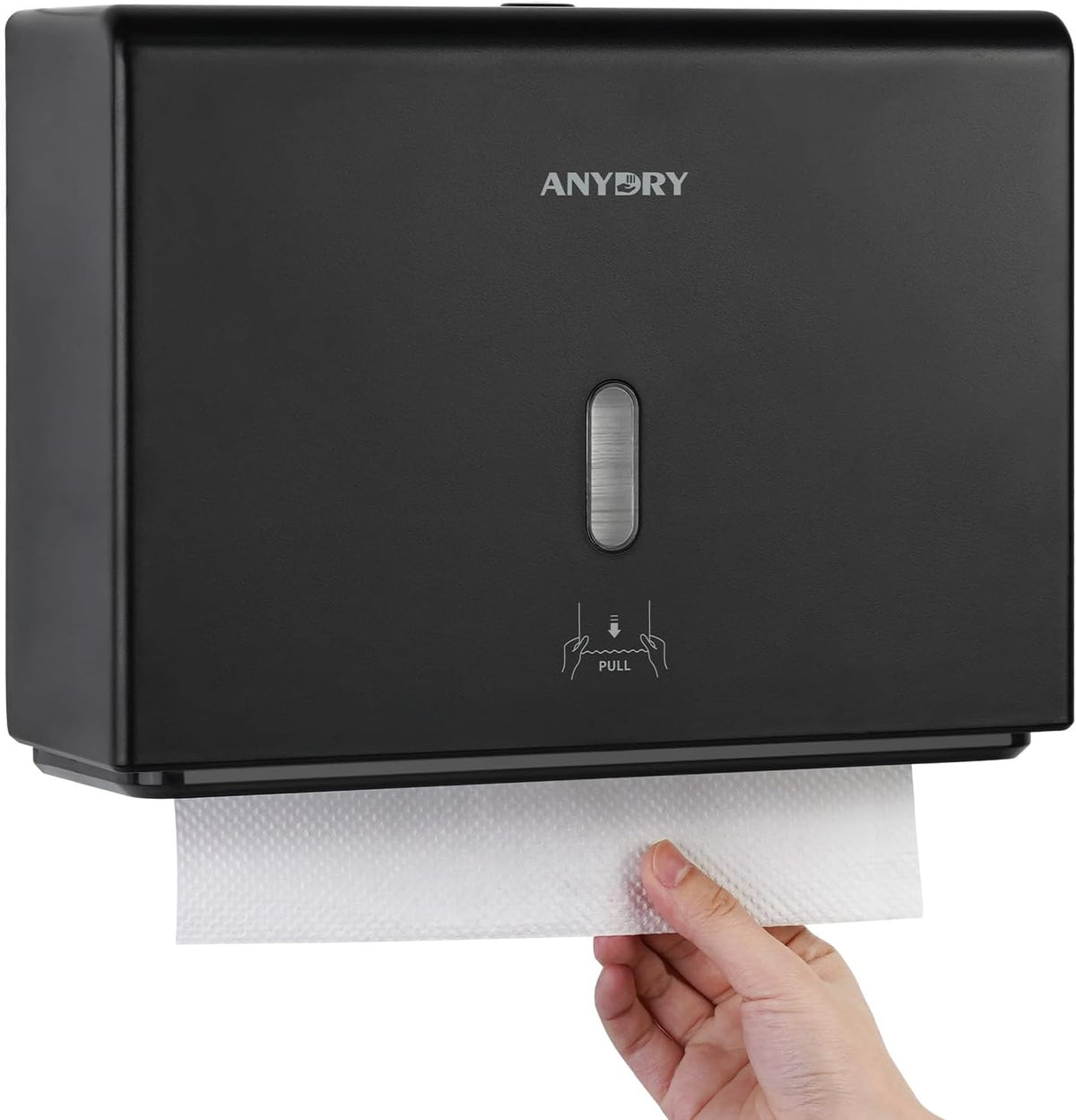 Wall-Mounted Paper Towel Dispenser â Fits Tri-Fold Towels up to 10x3.1 Inches, Holds 200 Sheets, Ideal for Home & Commercial Use (Black)