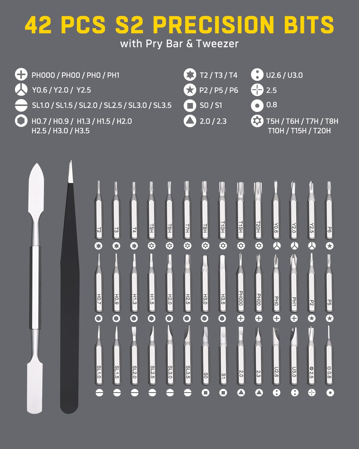 Banshu Precision Screwdriver Set, 46 in 1 Small Screwdriver Set with Case, Pocket Mini Screwdriver Magnetic Repair Tool Kit for Electronics, Glasses, Watch, Phone, Jewelry, Laptop, MacBook, PC, Camera