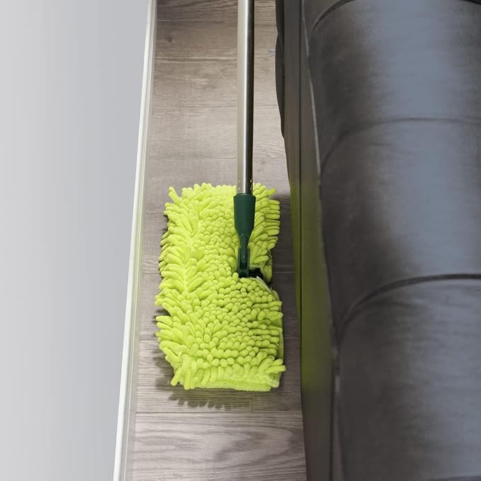 Pine-Sol Telescopic Microfiber Dry/Wet Mop – Dust Mopping for Cleaning Hardwood Floors, Tile, Laminate | Swivel Sweeper with Washable Pad and Extendable Metal Handle
