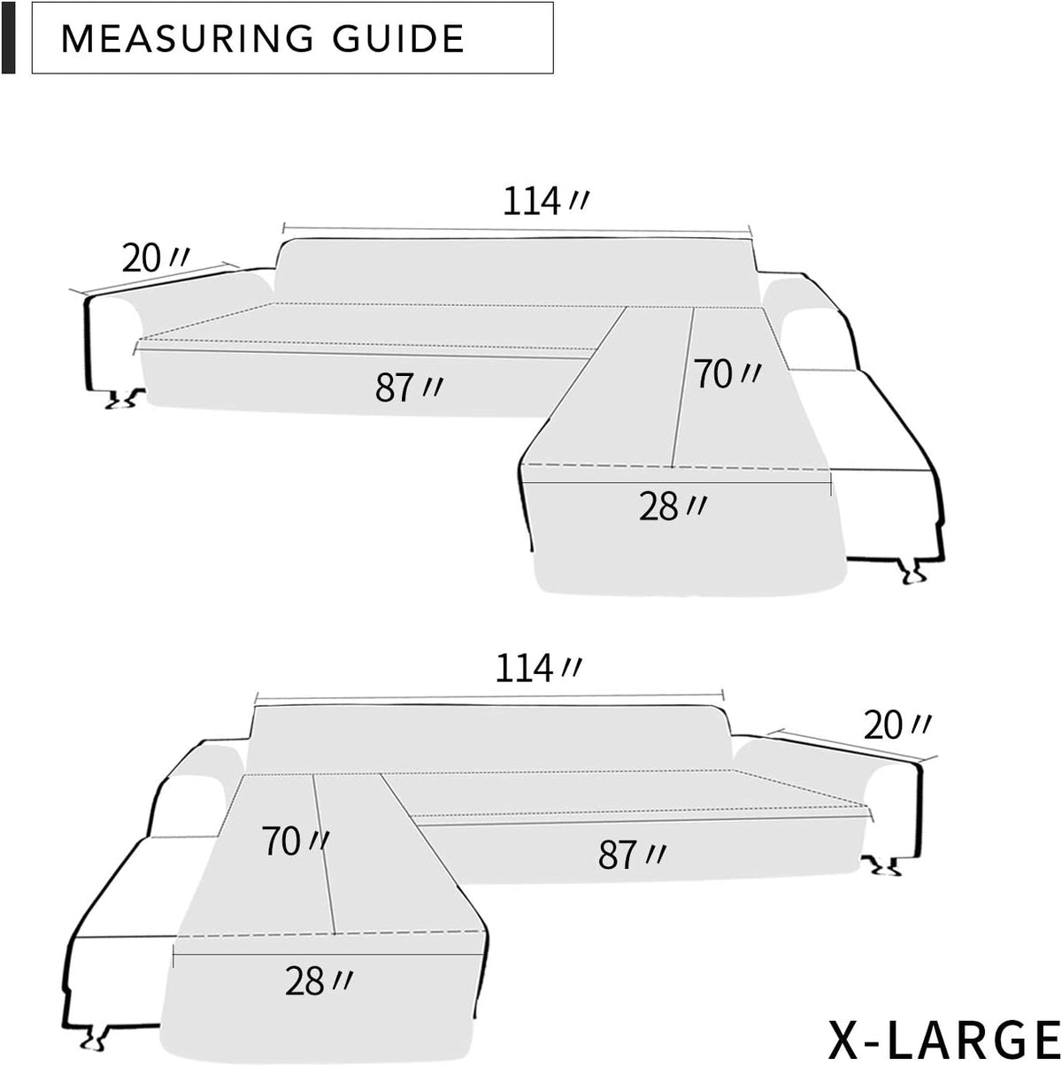 Easy-Going Sofa Slipcover L Shape Sofa Cover Sectional Couch Cover Furniture Protector Mat for Pets Dog Cat (X-Large, ClassicBlue/ClassicBlue)