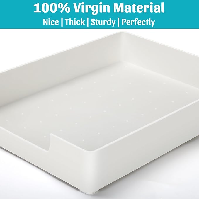 Letter-Size Tray Desk Letter Tray Paper Tray, Sturdy Heavy-Duty Plastic Printer Paper Tray, Single-Tier Stackable File Storage Organizer for Office Home (2, White)