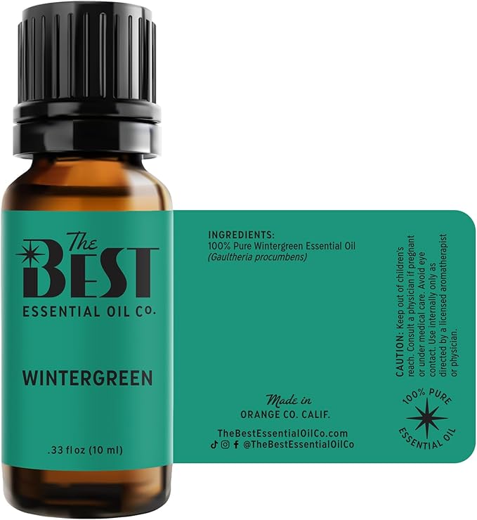 The Best Wintergreen Essential Oil- Premium Grade- 100% Pure & Natural for Aromatherapy, Diffuser, Spa, Massage, Air Freshener- 10 ml (.33 fl oz)
