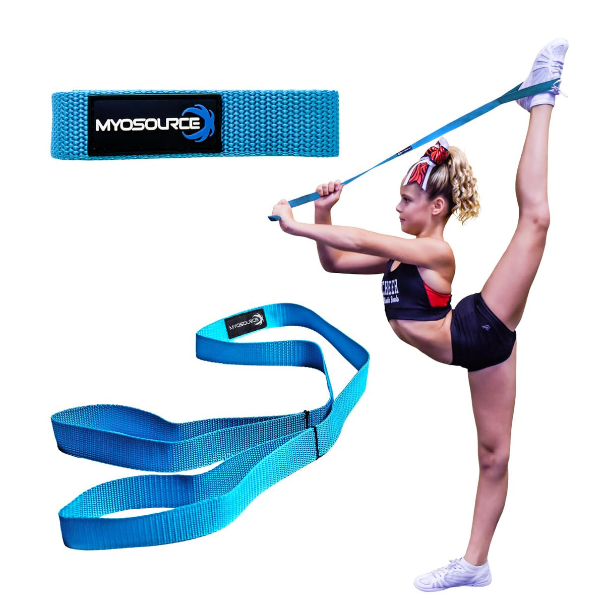 Myosource Kinetic Bands Cheerleading Stunt Strap, Teal