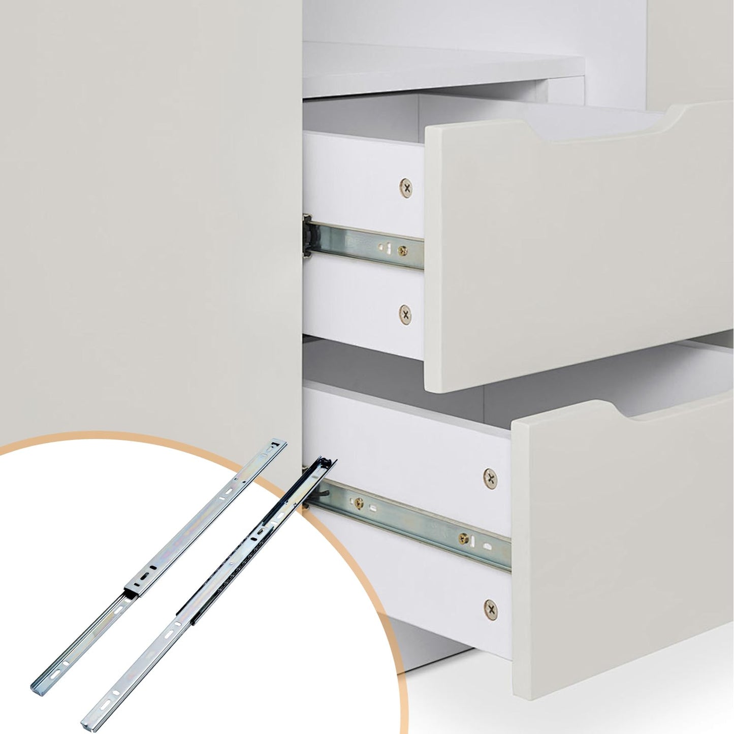 Coshar 13-Inch Drawer Slides Heavy Duty Full Extension Drawer Track with Ball Bearing Side Mount Drawer Rails for Dresser, Cabinet, Kitchen(1 Pair)