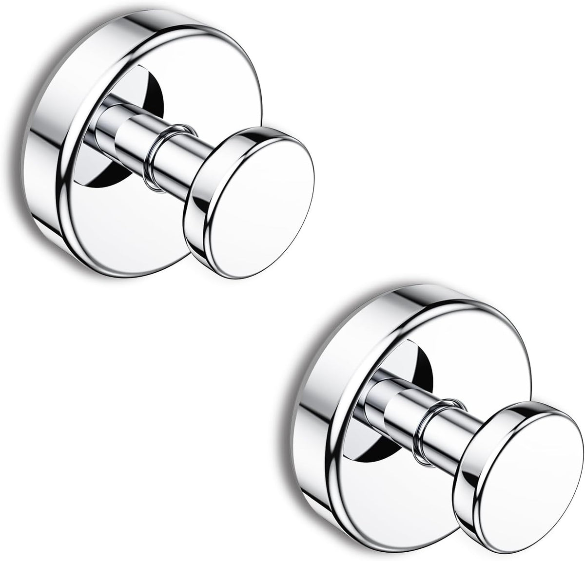 Suction Cup Hooks for Shower, Removable Towel Hooks for Bathroom Window Glass Door Wall, Bath Robe Looafh Hook for Hanging - 2 Pack, Chrome