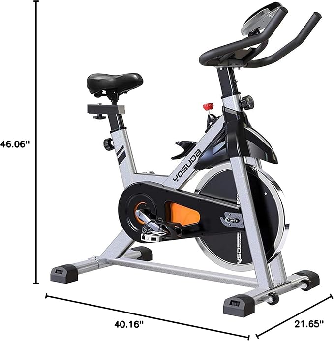 YOSUDA Exercise Bike, Brake Pad Stationary Bike for Home with Exclusive App, Magnetic Indoor Cycling Bike with 300 lb Weight Capacity, Low Noise, Tablet Holder and Fitness Courses for Weight Loss