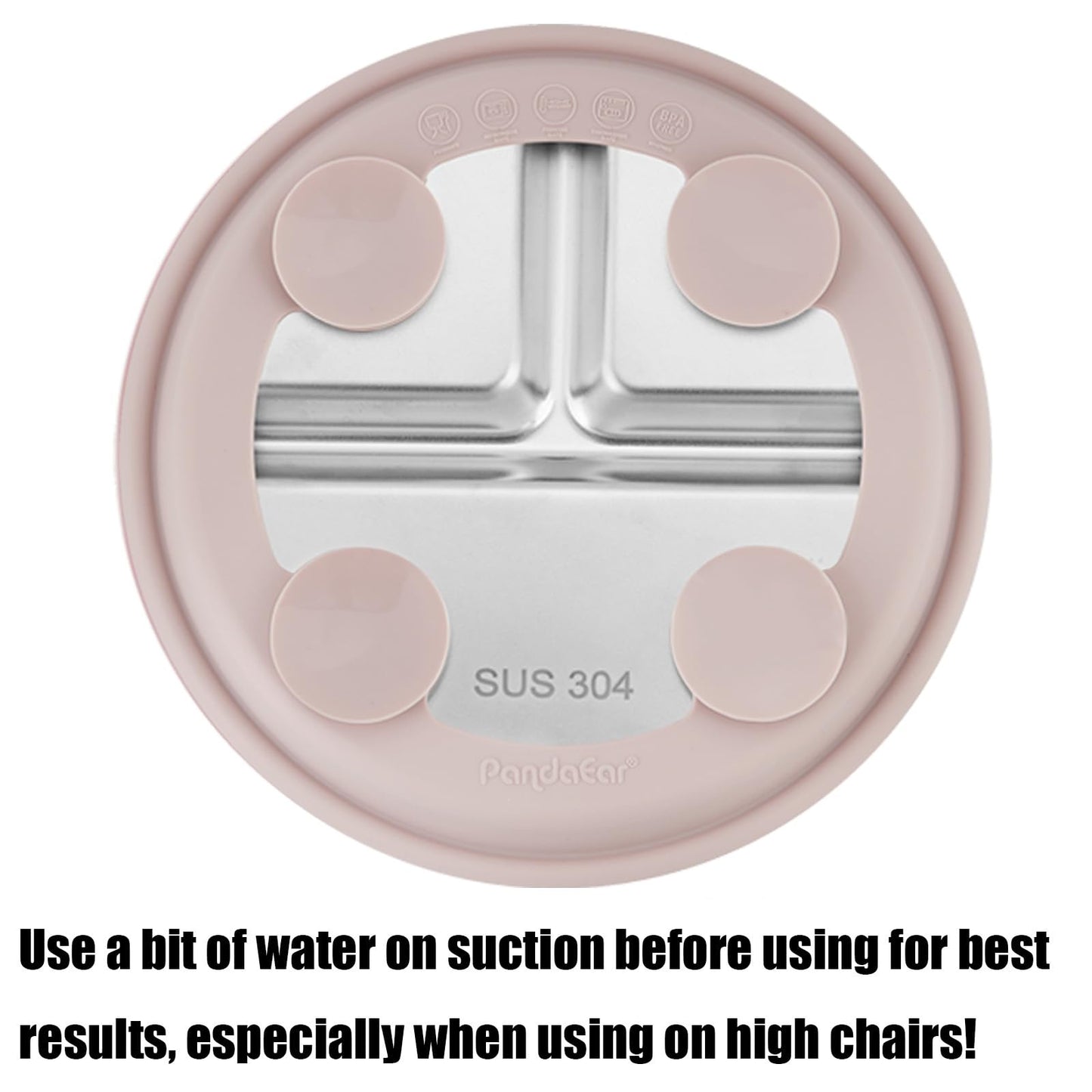 PandaEar 3 Pack Stainless Steel Toddler Plates with Suction, Divided Plates with Removable Silicone Sleeve for Babies & Toddlers(Pink/Green/Linen)