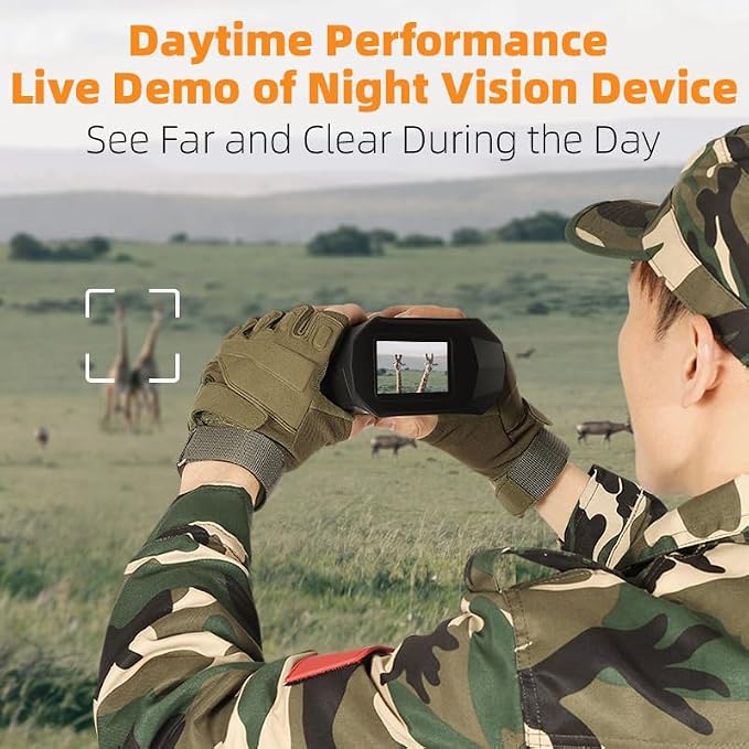 Night Vision Goggles, 4K Full-Color autofocus Night Vision Binoculars for Adults,Large-Capacity Rechargeable Battery with 32GB TF Card, 20X Digital Zoom,Suitable for Camping & Fishing