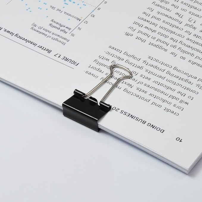 48 Pack Small Binder Clips 3/4 Inch, Black Binder Clips, Small Paper Clamps, Mini Binder Clips Black for Home School Office and Business (48 pcs)